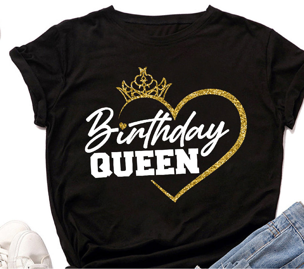 Glitter Gold Birthday Queen Sparkly Fabulous T-Shirts Buy Now